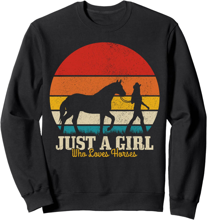 Just A Girl Who Loves Horses Pferd Reiten Reiterin Geschenk Sweatshirt