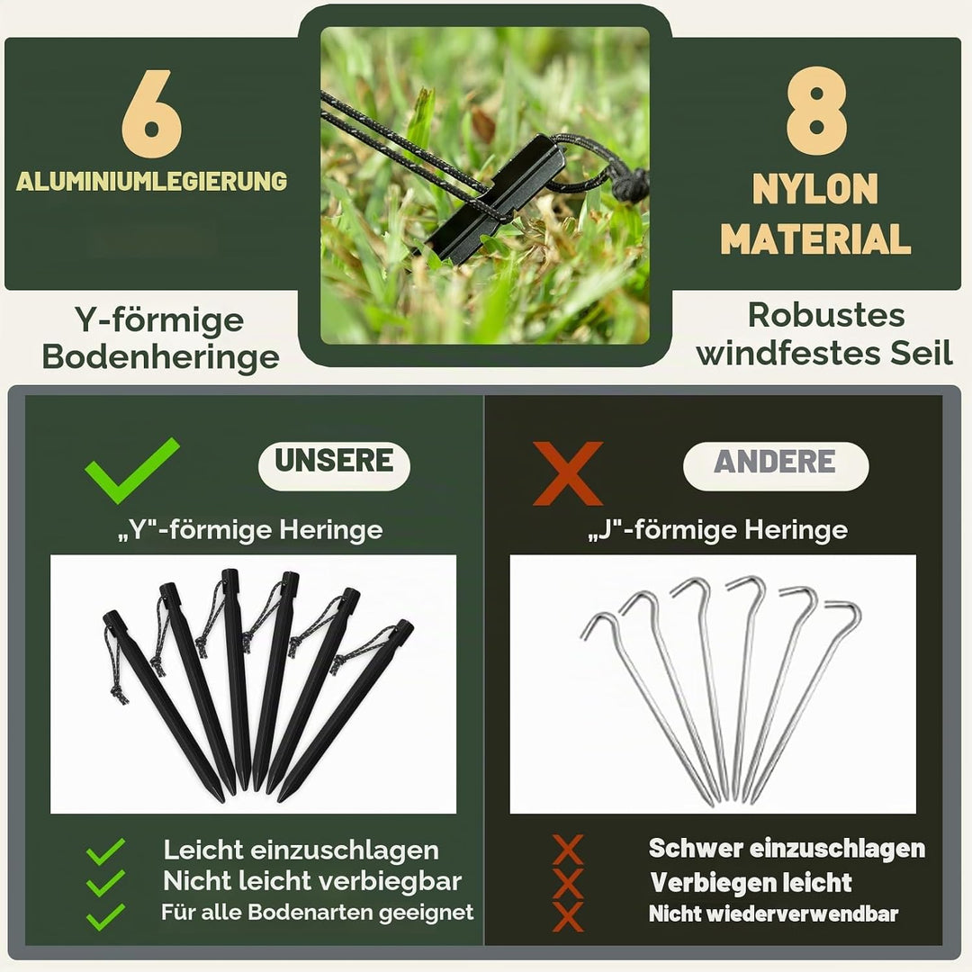 Tarp 3x4M Wasserdicht, Ultraleicht Camping Zeltplane, mit 15 Öse+6 Aluminiumstifte+8 Nylonseile, Ant