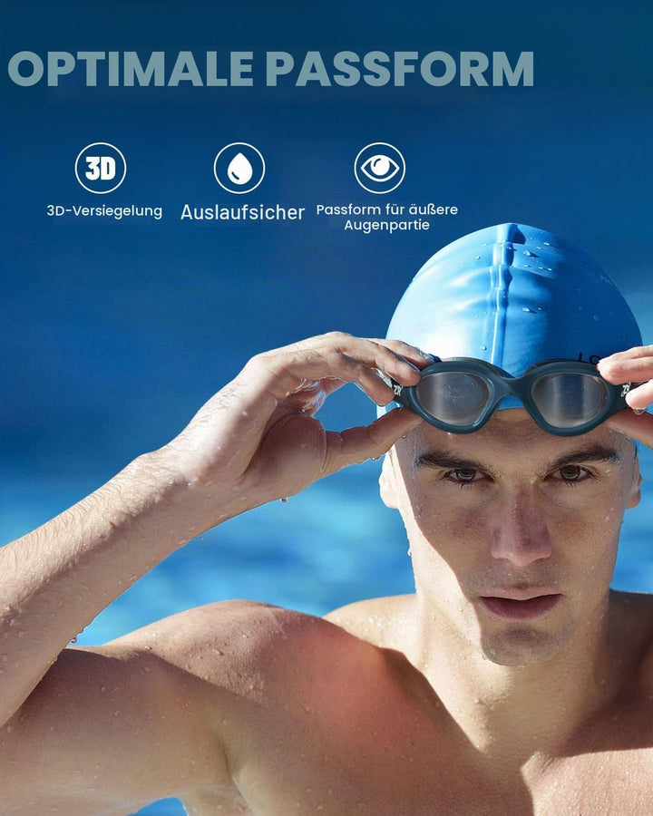 ZIONOR G1 NEW Polarisierte Schwimmbrille für Erwachsene Damen Herren – Beschlagfrei, 100% UV-Schutz,