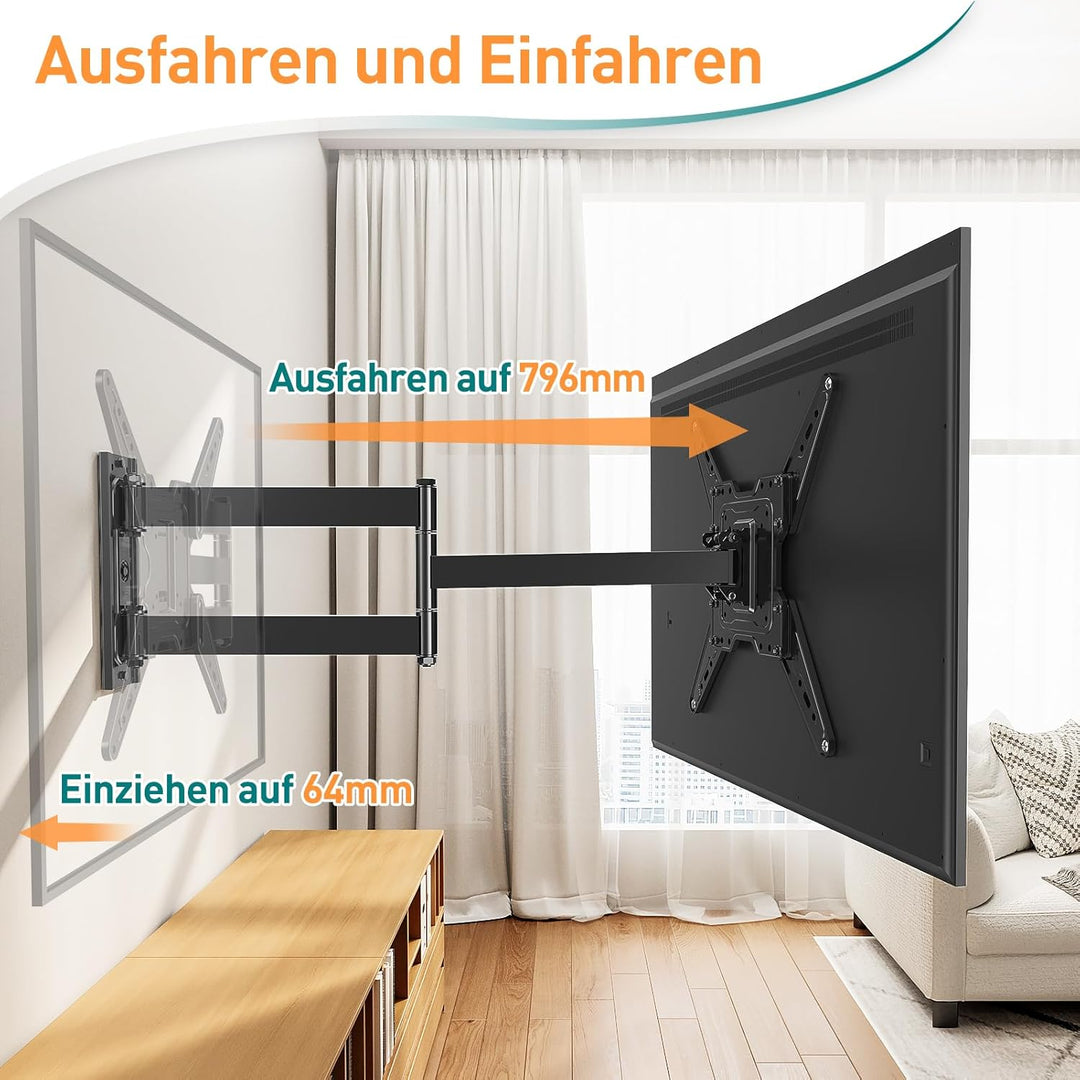 ELIVED Long Extension TV Wandhalterung mit 796mm langem Arm für die meisten 26-65 Zoll TVs, Schwenk-