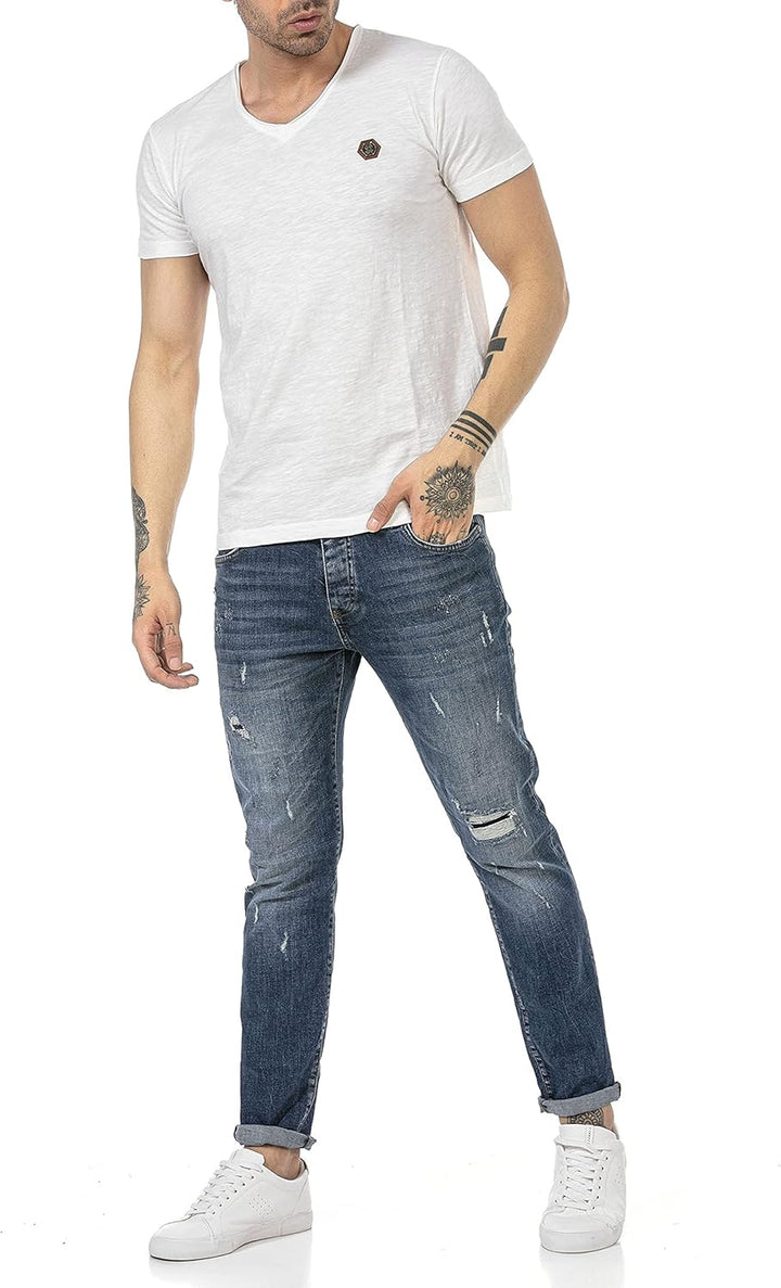 Redbridge Jeans für Herren Hose Denim Pants Used Look Destroyed 30W / 34L Dunkelblau, 30W / 34L Dunk