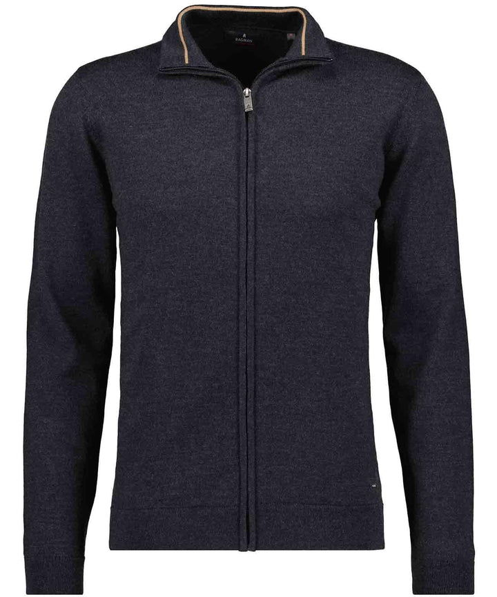 RAGMAN Herren Merino Strickjacke S Asphalt-018, S Asphalt-018