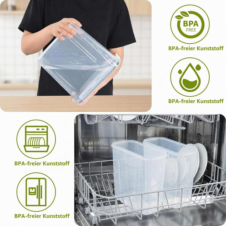 OTraki Vorratsdosen mit Luftdichtem Deckel 4L XXL | 4er Set, XXL Grösse, Luftdicht, Lebensmittelaufb
