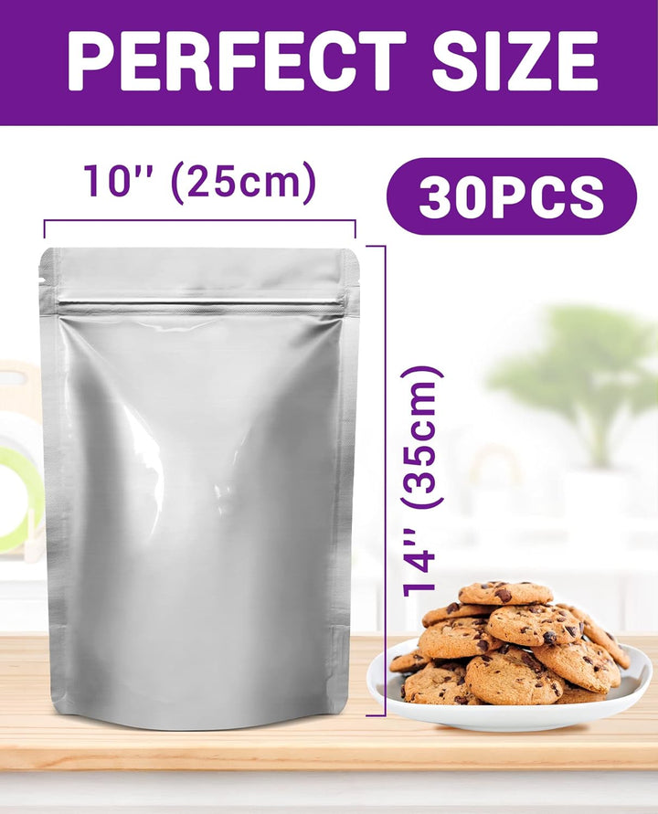Midukit Mylar bags zur langfristige Lagerung Aufbewahrung von Lebensmitteln, 25 x 35 cm, 8,6 Mil, My