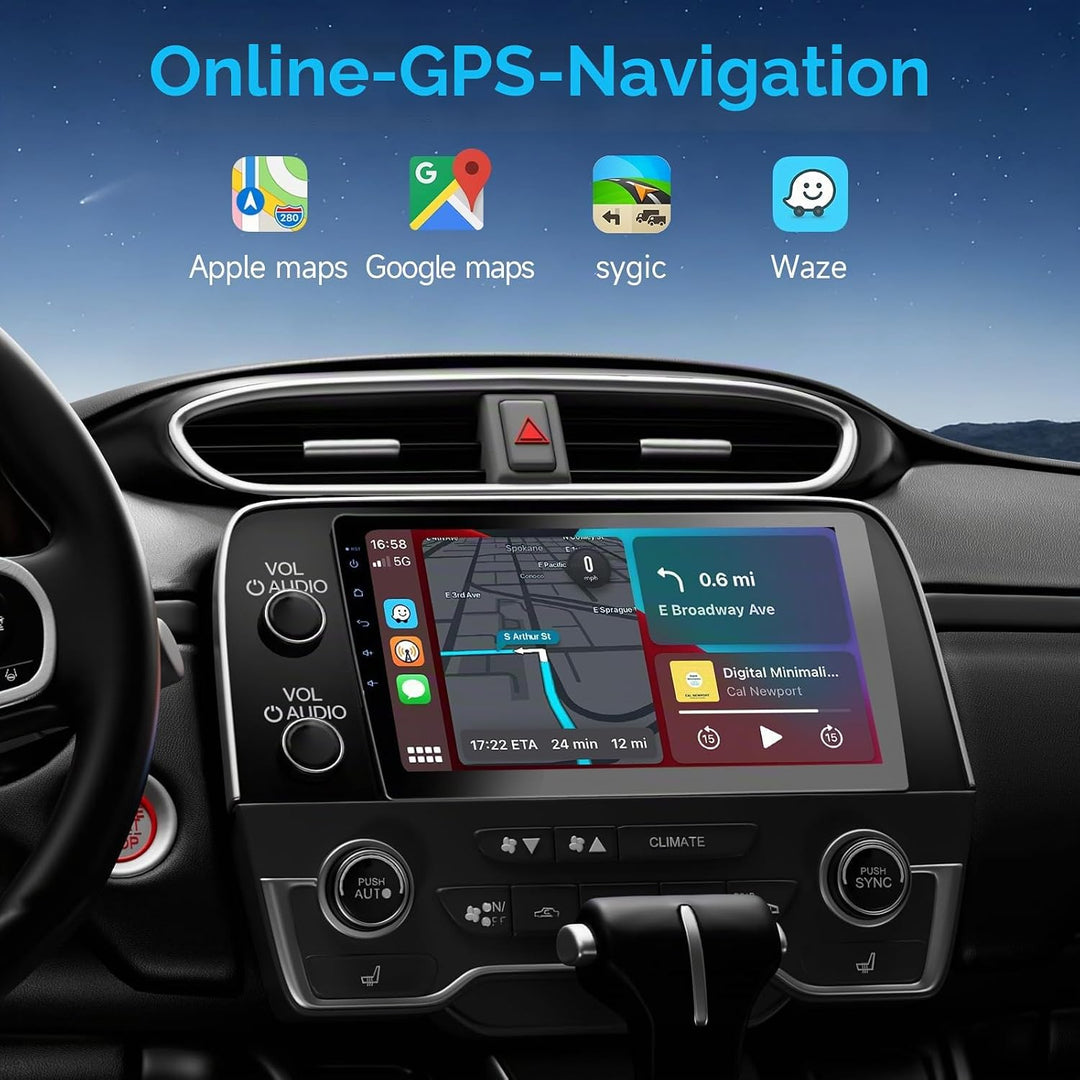 Haudio 2 Din Autoradio mit Apple CarPlay und Android Auto, 9 Zoll Autoradio mit HD-Rückfahrkamera, G