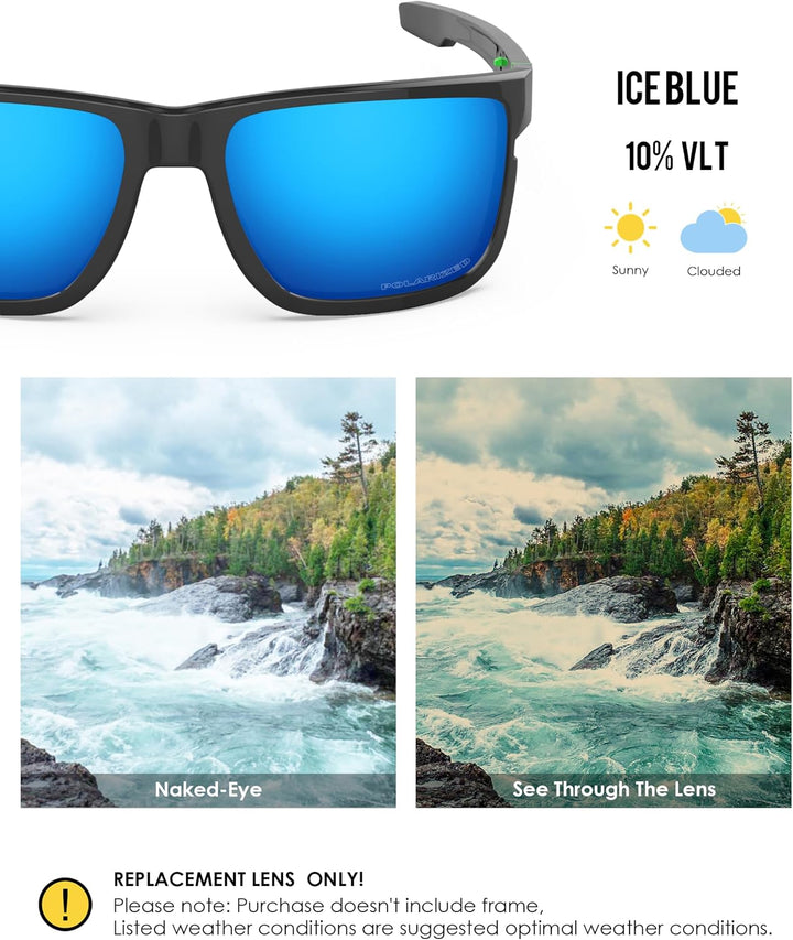 BlazerBuck Anti-salz Polarisierte Ersatzgläser für Oakley Crossrange OO9361 Eisblau Polarisiert, Eis