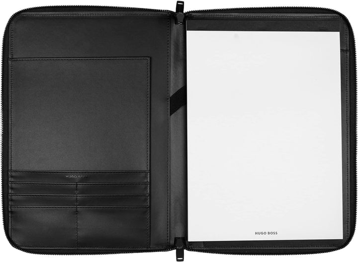 Hugo Boss Schreib-Set Kugelschreiber Filament und A4 Konferenzmappe Label Black in der Geschenkbox,