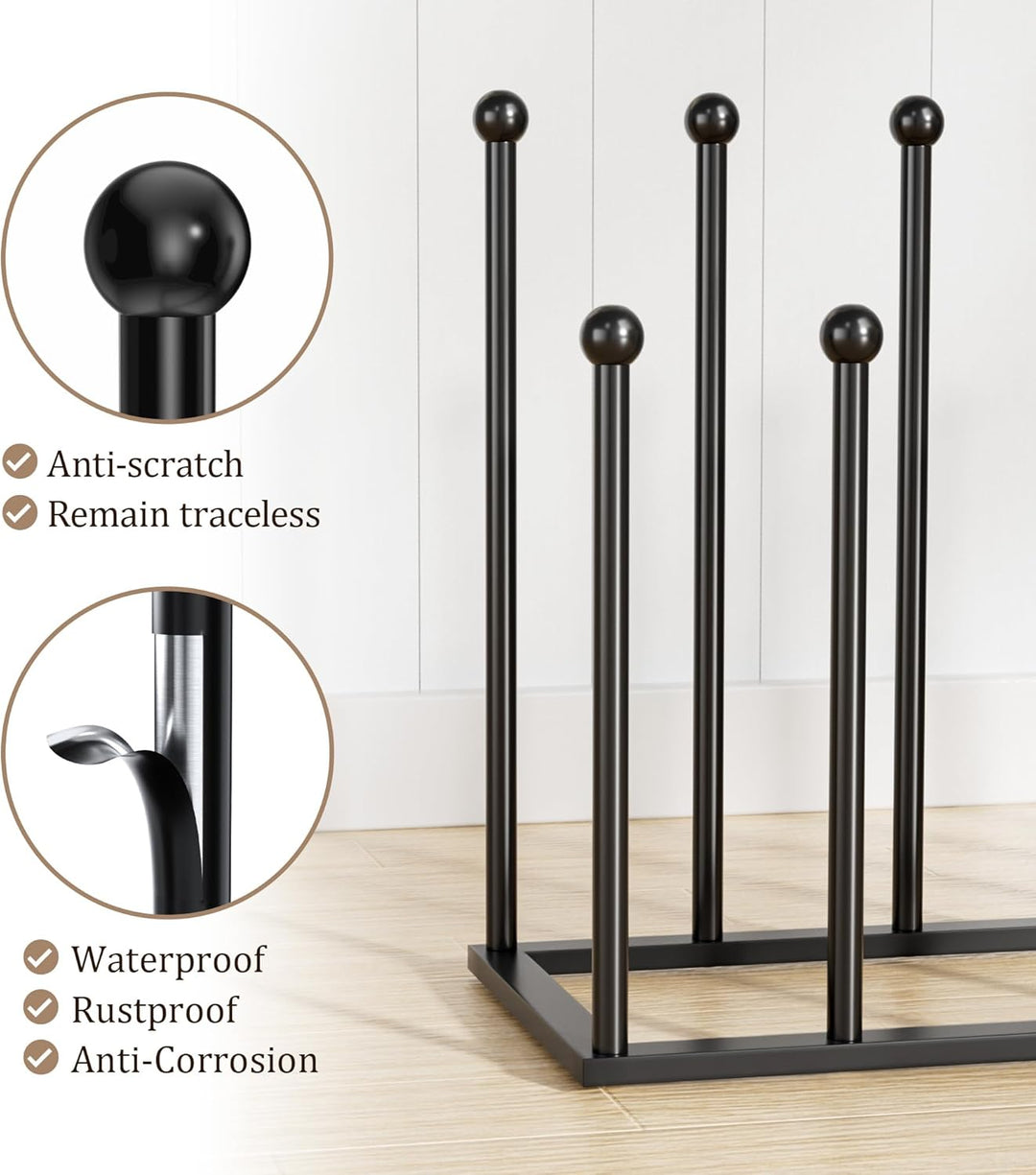 pickpiff Schuhregal Stehend Metall Schwarz - Freistehende Stiefelhalter, Stiefelspanner für Schlafsa