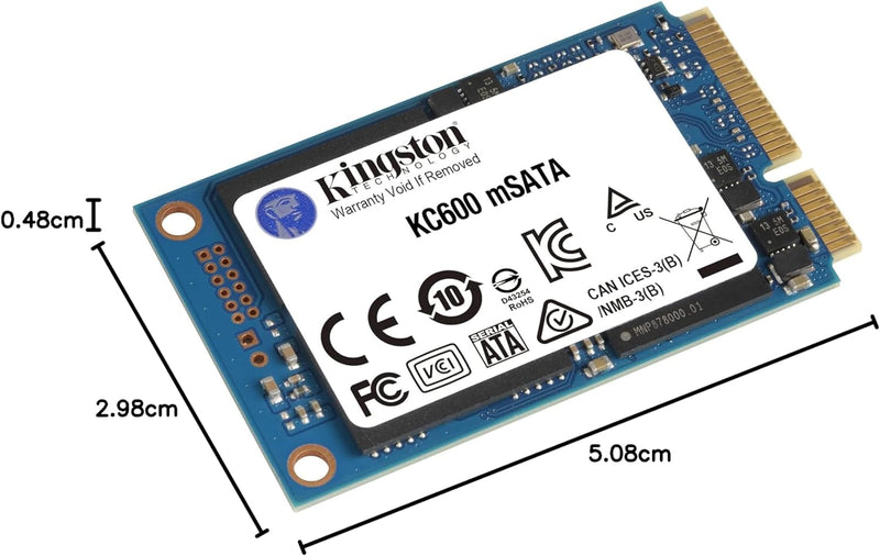 Kingston KC600 SSD 256GB SATA3 mSATA - SKC600MS/256G 256GB mSATA Nur Laufwerk, 256GB mSATA Nur Laufw