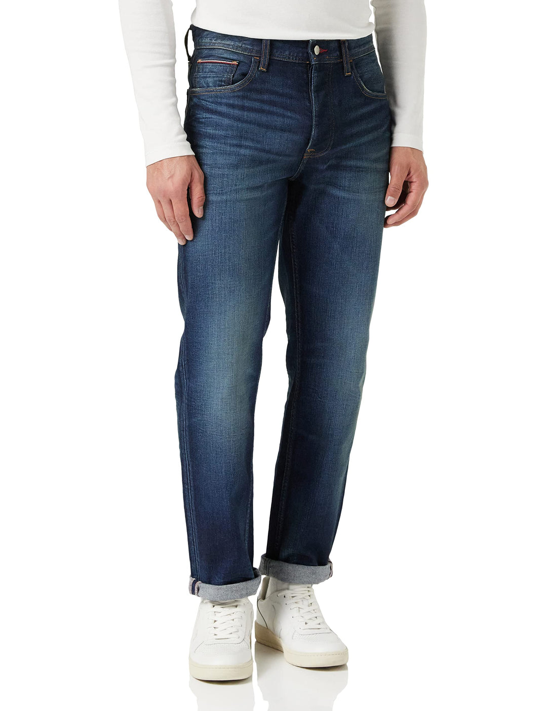 Tommy Hilfiger Herren Tapered Moore STR Benny Indigo Jeans 31W / 34L Denim (Benny Indigo), 31W / 34L