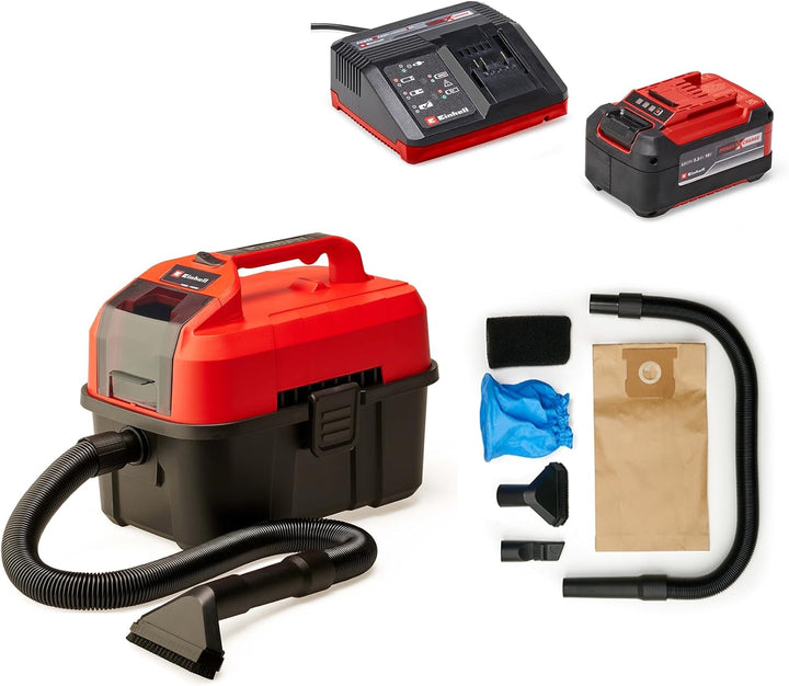 Einhell Akku-Nass-Trockensauger TE-VC 18/10 Li-Solo Power X-Change (10 Liter Tank, inkl. 2 m-Schlauc