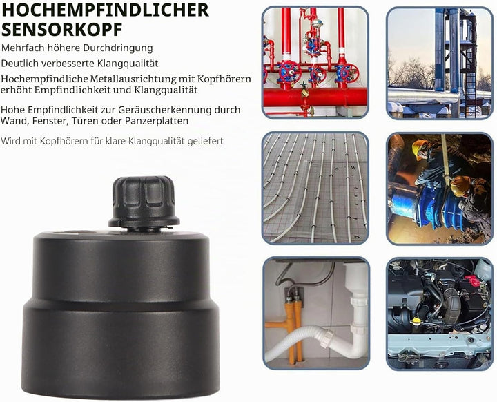Mikrofon Sound Verstärker, Hochfester Sprach Hör Detektor durch die Wand mit 3,5 mm Kopfhörer, Tragb