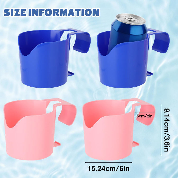 4 Stück Pool Getränkehalter Poolrand, Pool Becherhalter Kunststoff, Flaschenhalter Poolrand, Pool Zu
