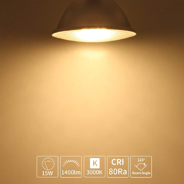 Allesgute 15W PAR38 LED E27 Strahler Spot Birne Lampe Reflektor Leuchtmittel IP65 Wasserdicht 230V W