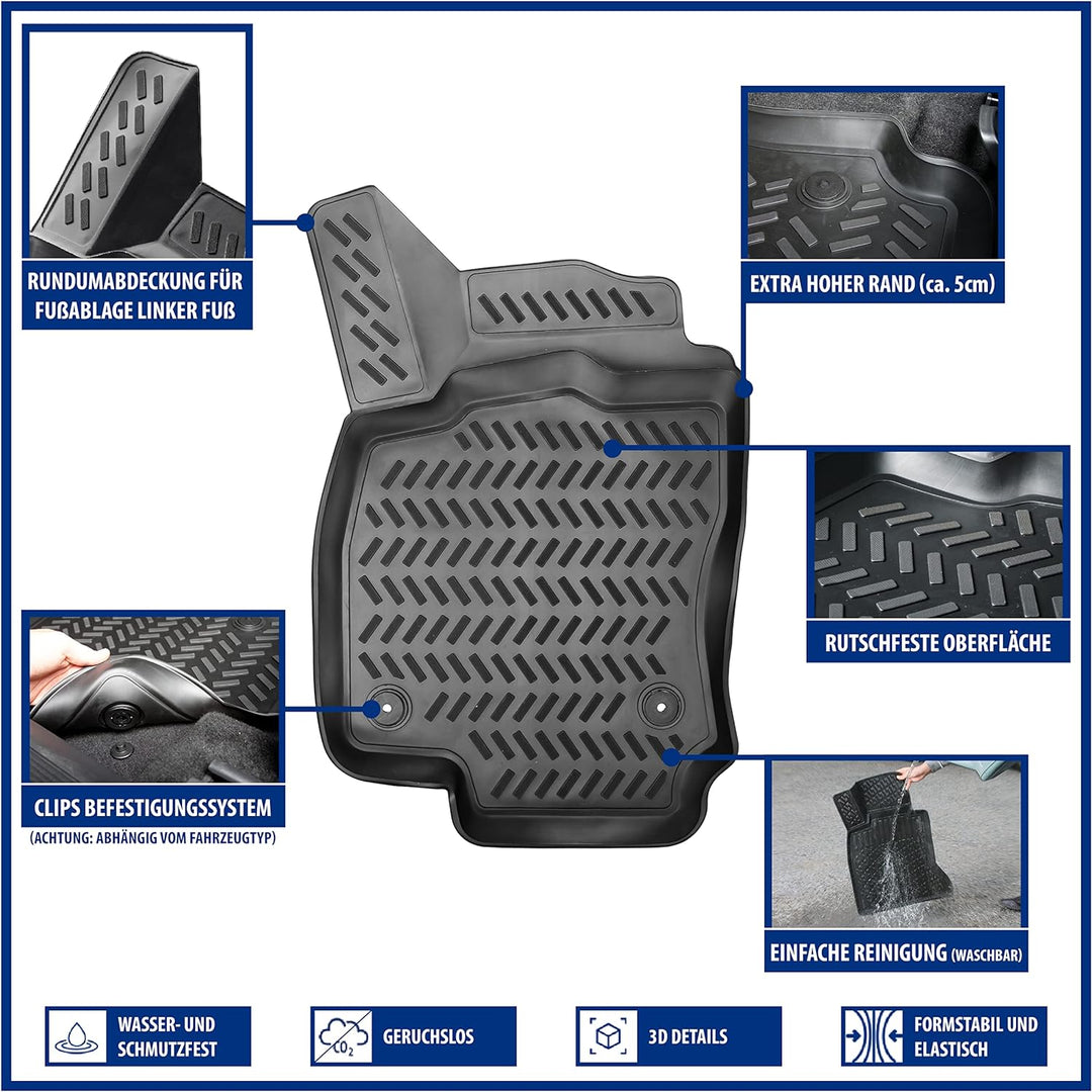 Design 3D Gummimatten Set für Hyundai Tucson (III) ab 2015 | Hoher 5cm Rand TUCSON III (Baujahr ab 2