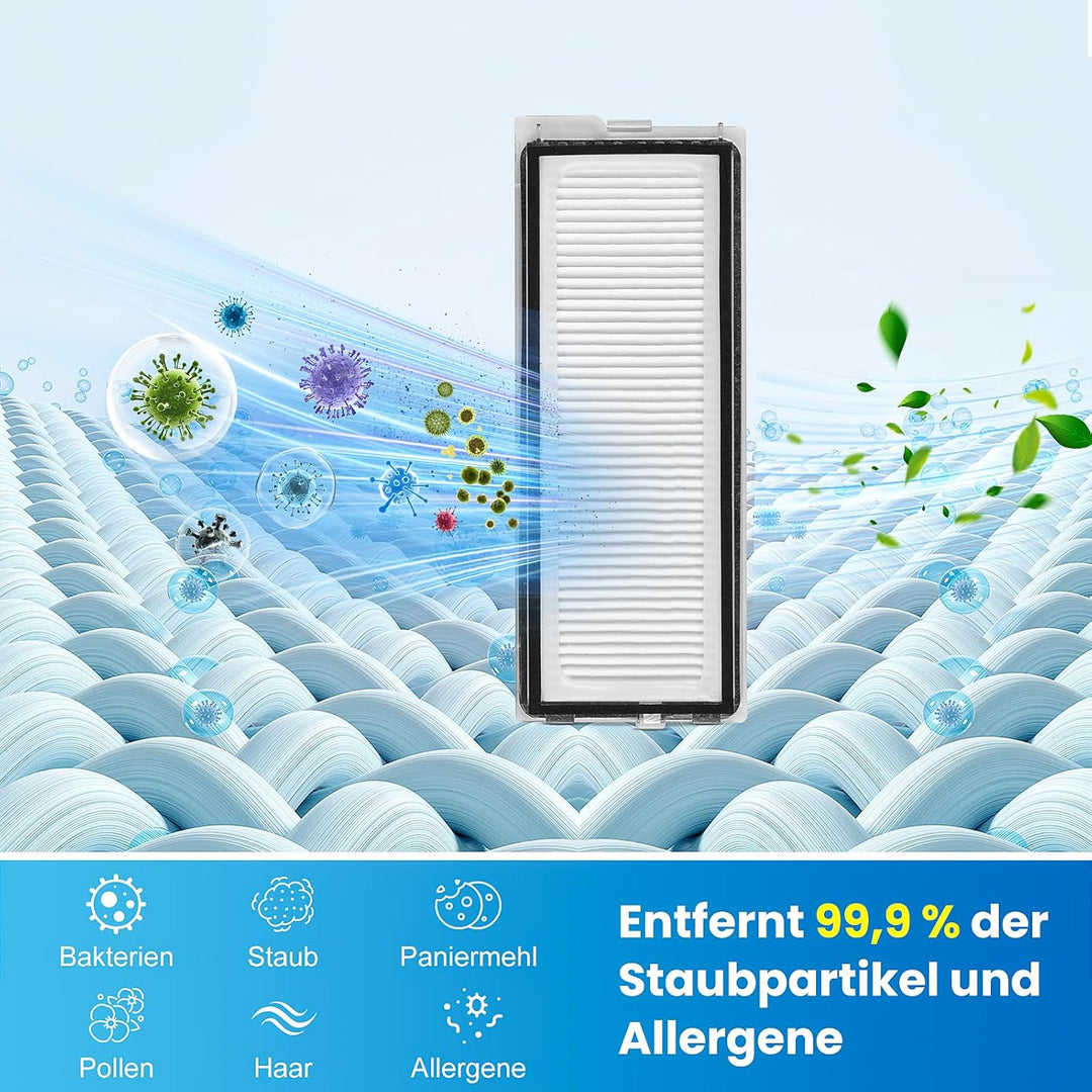 Zubehör für Roborock QV 35A / QV 35S Saugroboter, Ersatzteil mit 4 Staubbeutel 4 Seitenbürsten 4 Fil