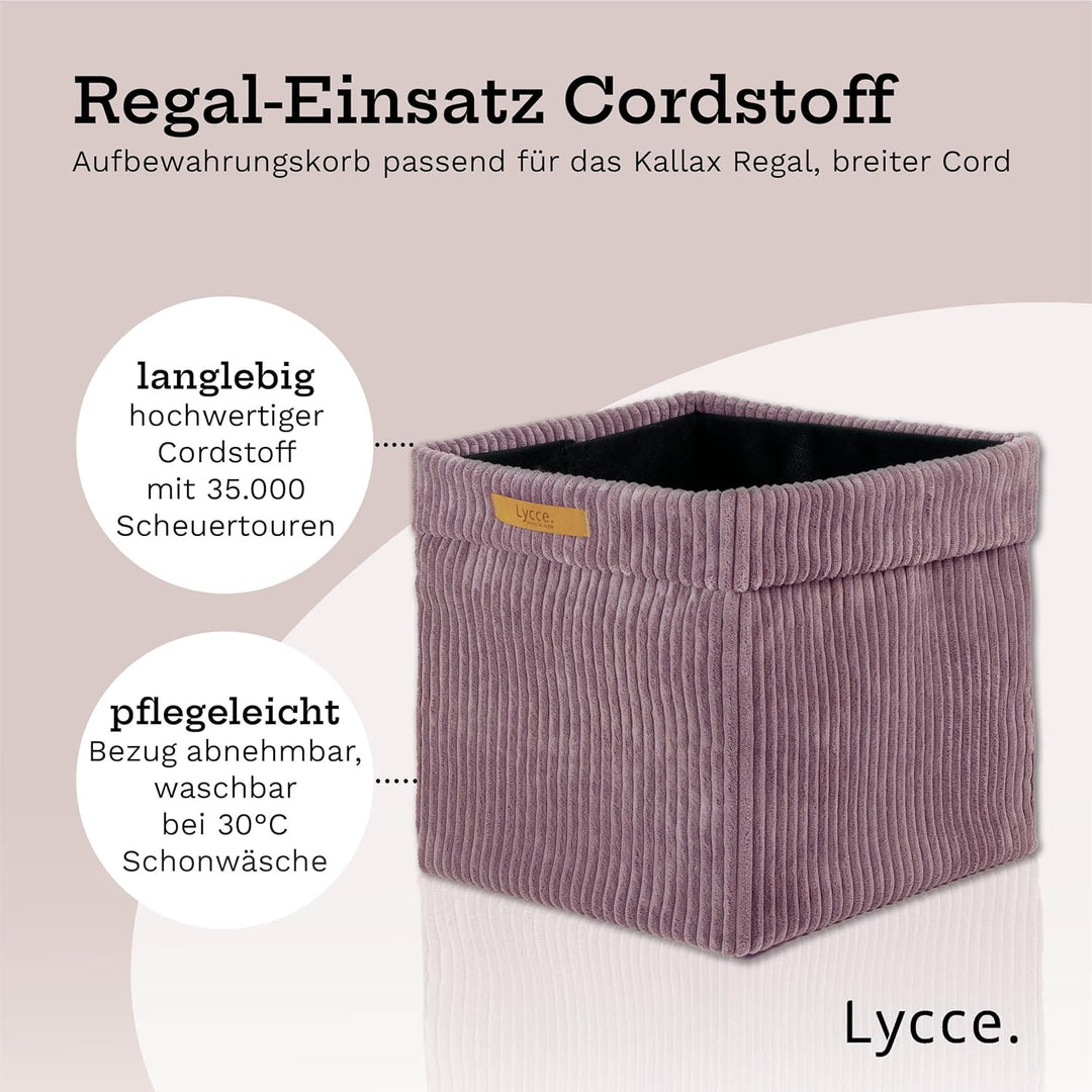 Kallax Box aus trendigem Cordstoff | Aufbewahrungskorb für Kallax Regal | Faltbox 33 x 33 x H31 cm m