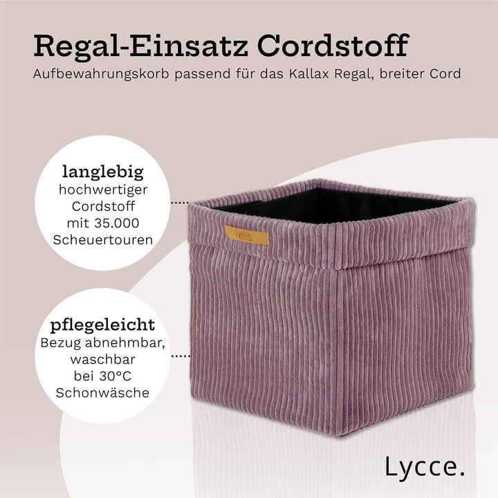 Kallax Box aus trendigem Cordstoff | Aufbewahrungskorb für Kallax Regal | Faltbox 33 x 33 x H31 cm m