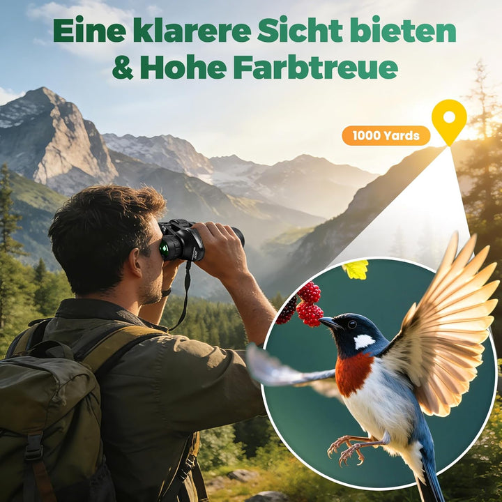 20x50 Fernglas für Erwachsene, Vogelbeobachtungs Ferngläser mit BAK4 Prism FMC-Objektiven - 26mm Gro
