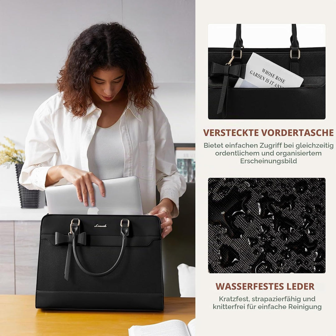 LOVEVOOK Handtasche Damen Gross, 17,3 Zoll Laptoptasche Arbeitstasche Elegant Uni Tasche Schultasche