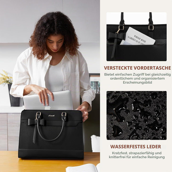 LOVEVOOK Handtasche Damen Gross, 17,3 Zoll Laptoptasche Arbeitstasche Elegant Uni Tasche Schultasche