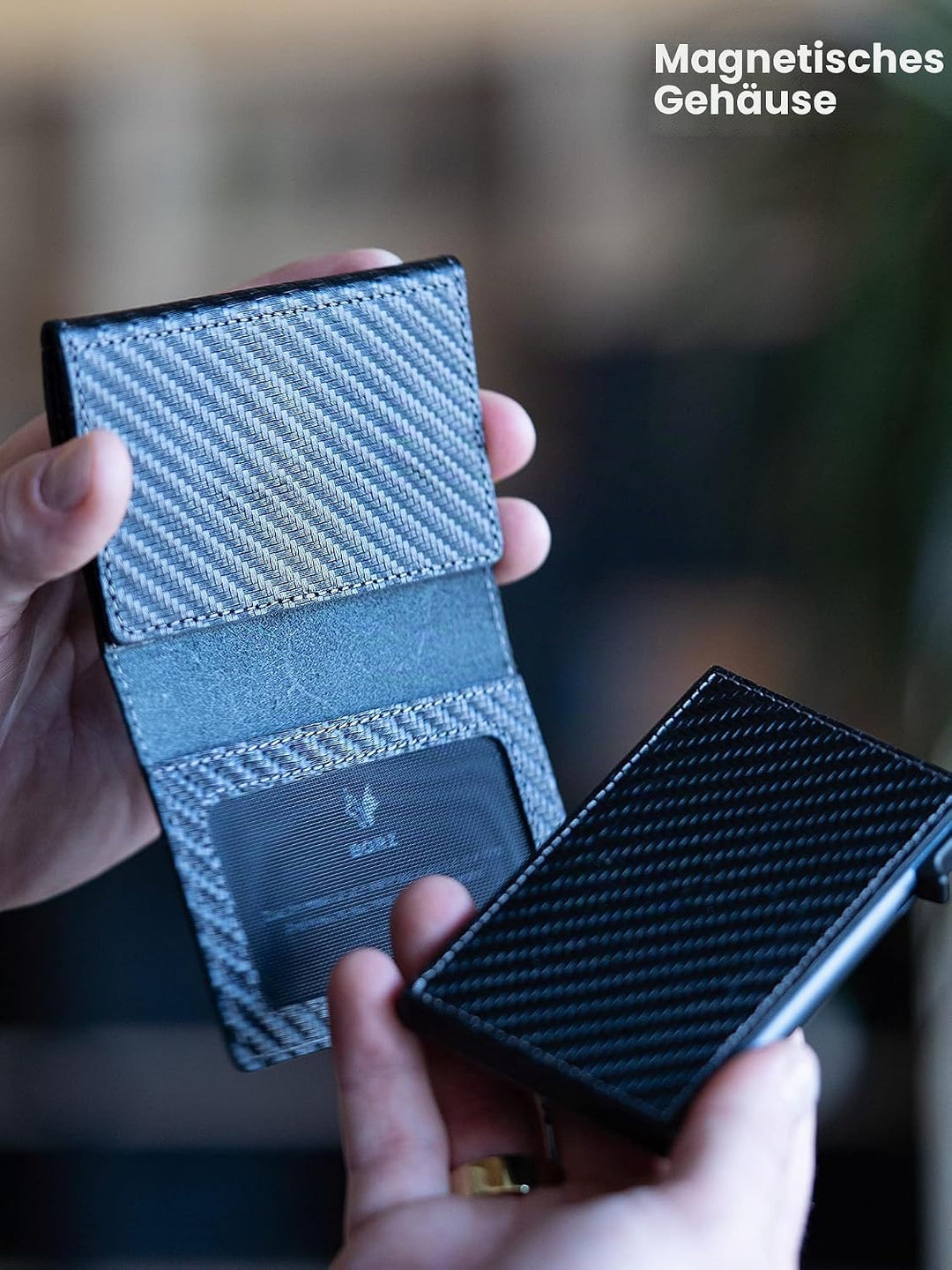 BORZ Prime ® Slim Wallet mit Münzfach AirTag kompatibel I Kartenetui mit RFID Schutz I Mini Geldbörs