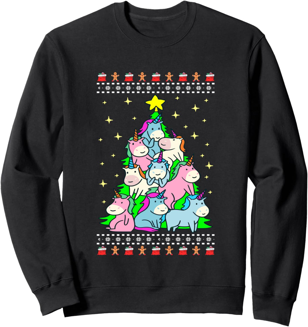 Einhorn-baum Ugly Christmas Weihnachten Sweatshirt