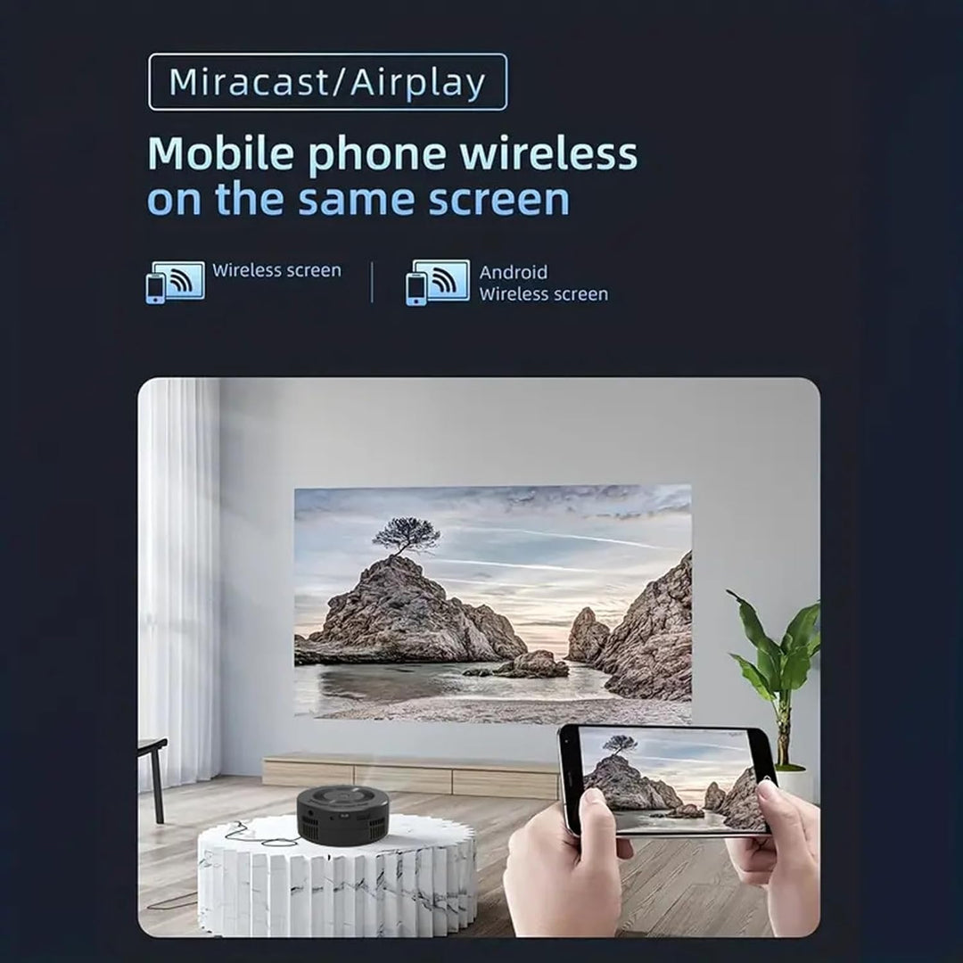 Miniprojektor, 1080P Beamer mit gleicher Bildschirmfunktion, Projektor Tragbarer Optische Linse zum