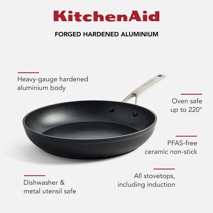 KitchenAid Forged Hardened Bratpfanne (28cm), hart anodisiert, PFAS-freie keramische Antihaftbeschic