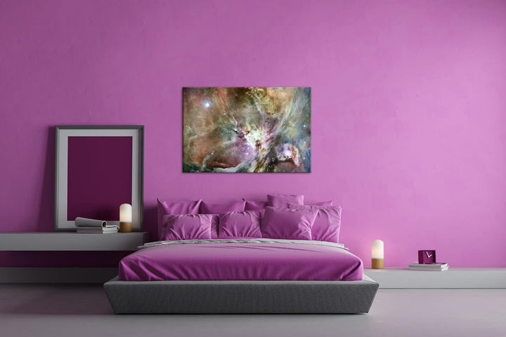 deyoli der Orionnebel Format: 100x70 als Leinwandbild, Motiv fertig gerahmt auf Echtholzrahmen, Hoch