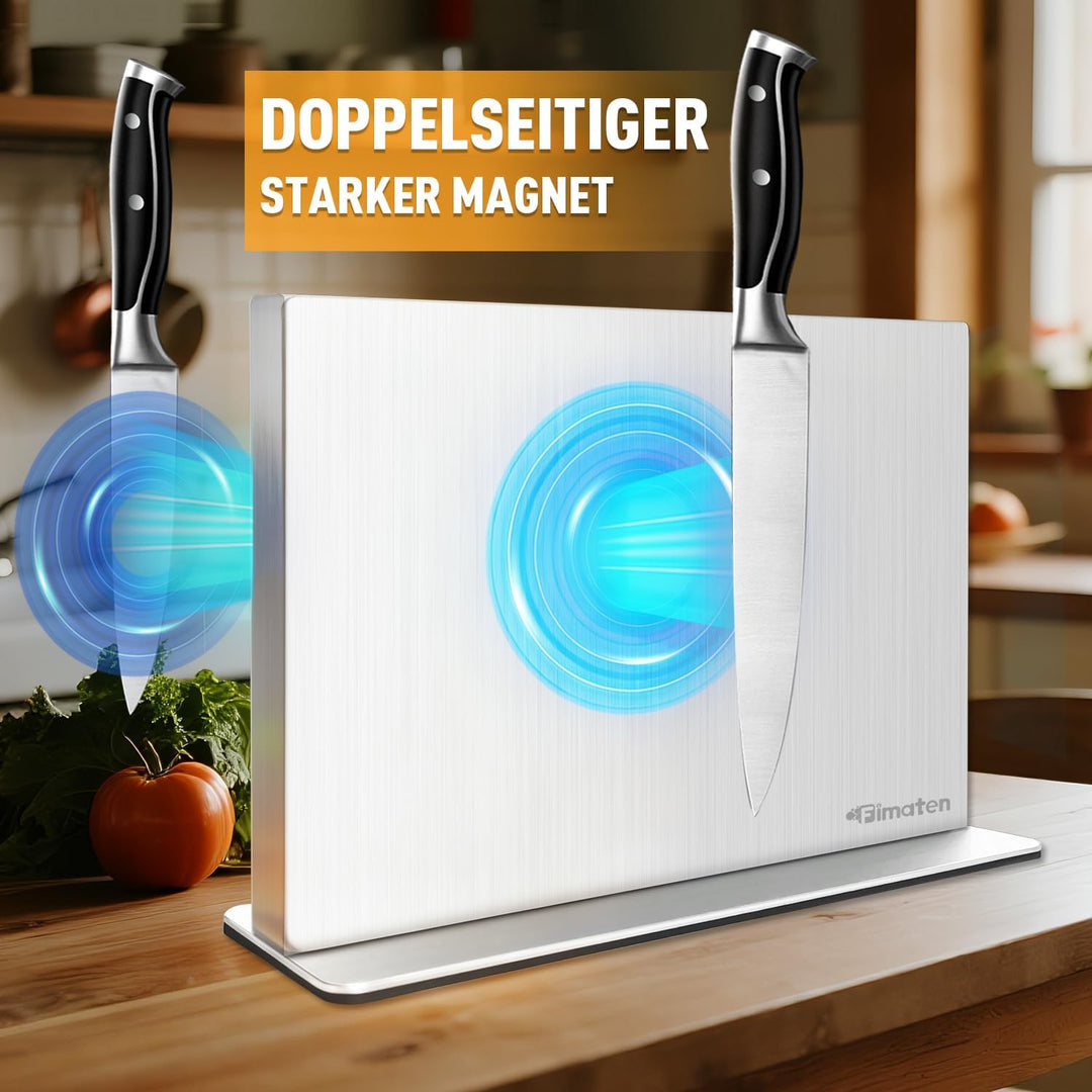 Fimaten Messerblock Magnetisch ohne Messer, Magnet Messerblock aus Edelstahl, Doppelseitig Magnetisc