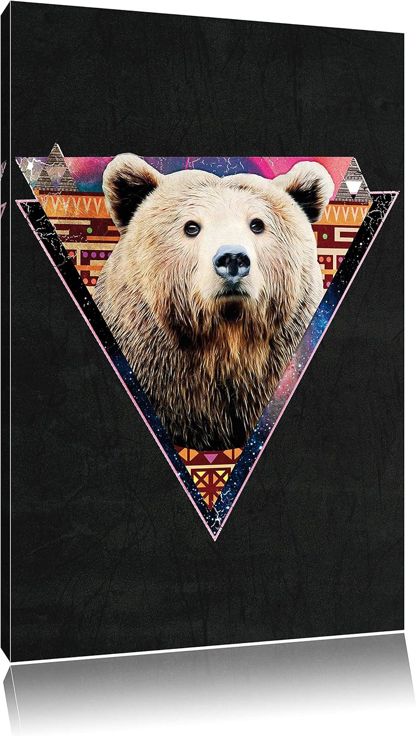 Dark Hip-Bear black Leinwandbild Bild auf Leinwand, XXL riesige Bilder fertig gerahmt mit Keilrahmen