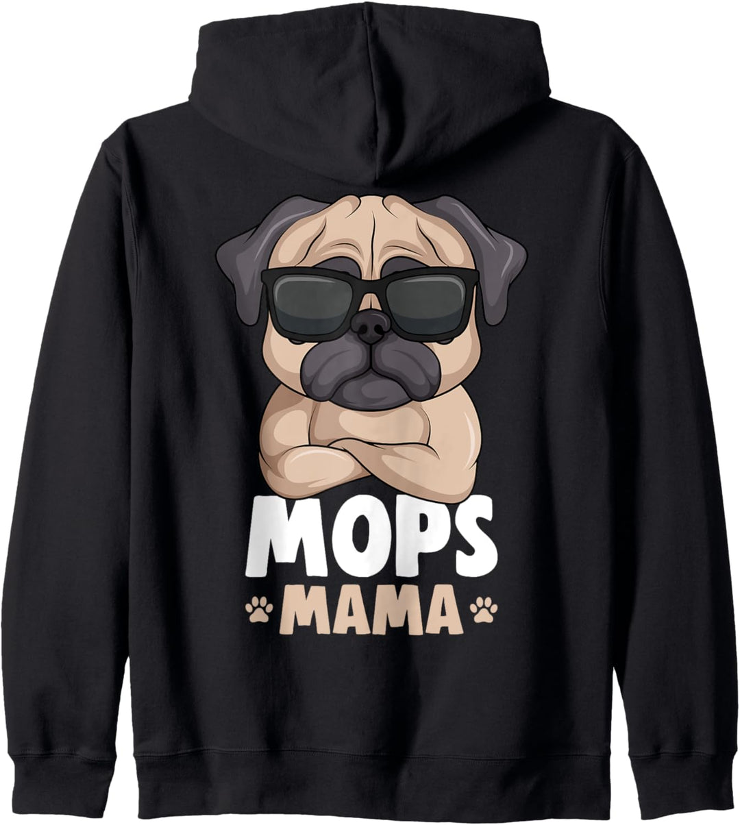 Mops Mama Hunde Frauchen Damen Kapuzenjacke