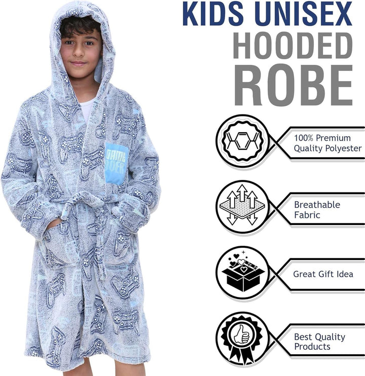 A2Z 4 Kids Mädchen Jungen Luxus Vlies Plüsch Stoff Mit Kapuze Robe Glühen In Der Dunkel Morgenmantel
