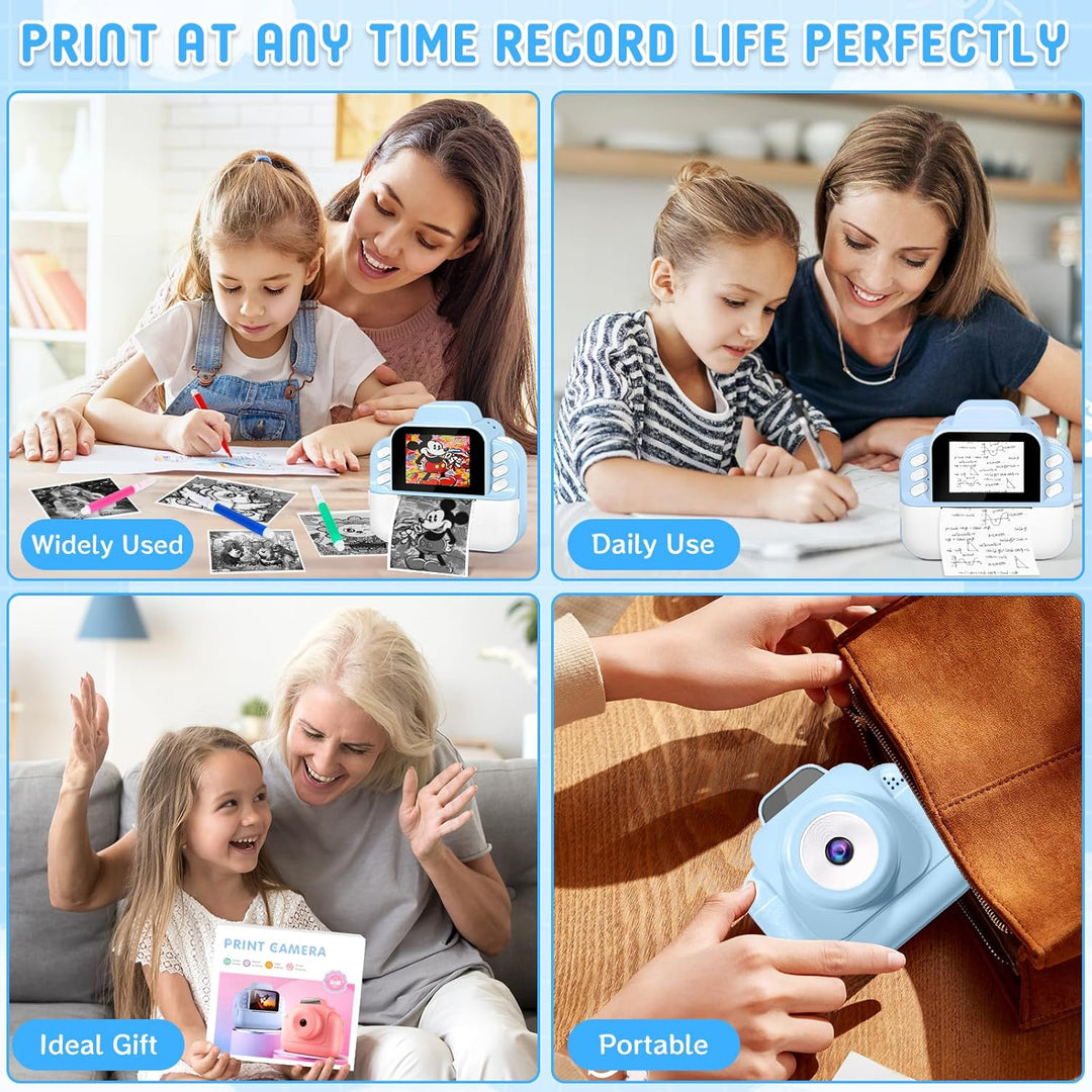 Sofortbildkamera Kinder, 48MP 2.4 Zoll Bildschirm Kinderkamera Sofortbildkamera mit 32G Karte, Druck
