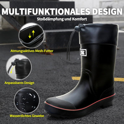 Foinledr Gummistiefel Herren Halbhoch Regenstiefel Gumischtifel Herren Wasserdicht Rain Boots Garten