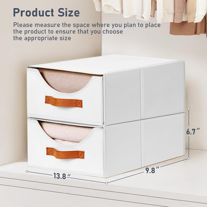 DIMJ Schubladen Ordnungssystem Schubladenboxen - 4 Stück Aufbewahrungsbox Faltboxen Organizer Schubl