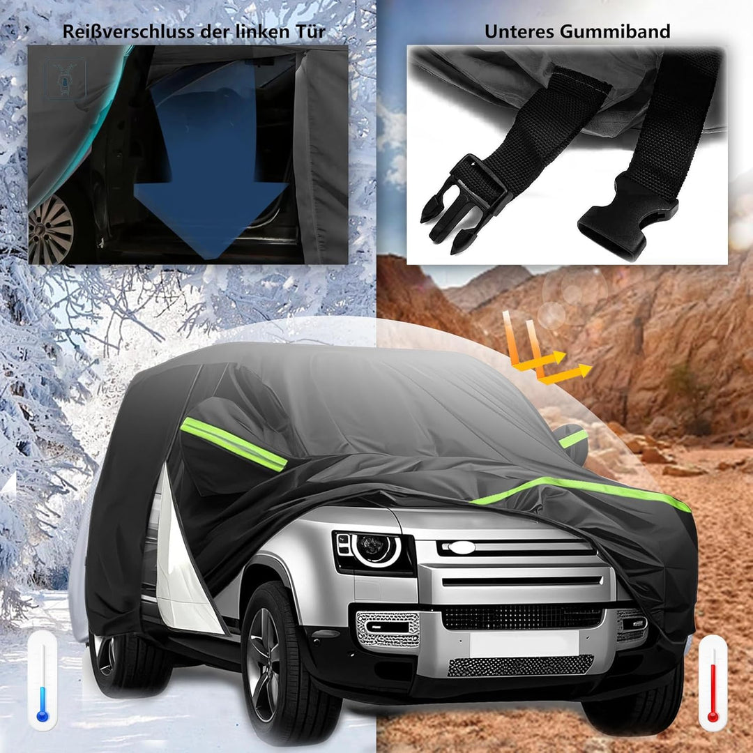 Autoabdeckung für Land Rover Defender 110(1990–2016), Linke Tür mit Reissverschluss,Dupont Oxford Pl