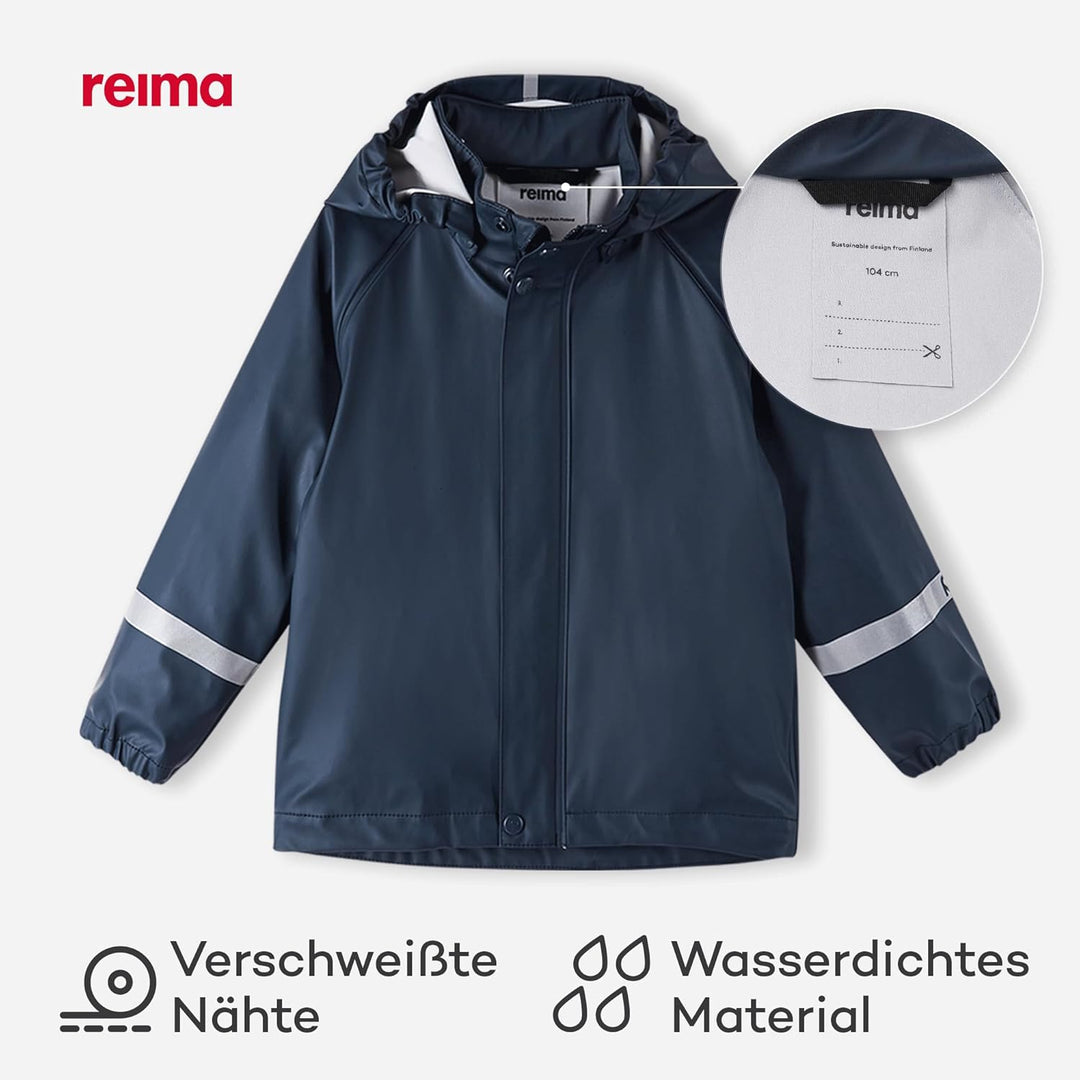 Reima - Lampi Regenjacke für Kinder Wasserdicht - Jacke für Jungen und Mädchen, Reissverschluss vorn