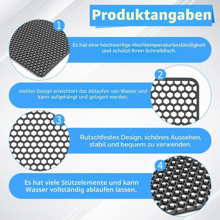 NAROSEBE Spülbeckeneinlage Silikon Spülbeckenmatte 30.5*30.5cm Spülmatte Abtropfmatte Spülbeckenschu