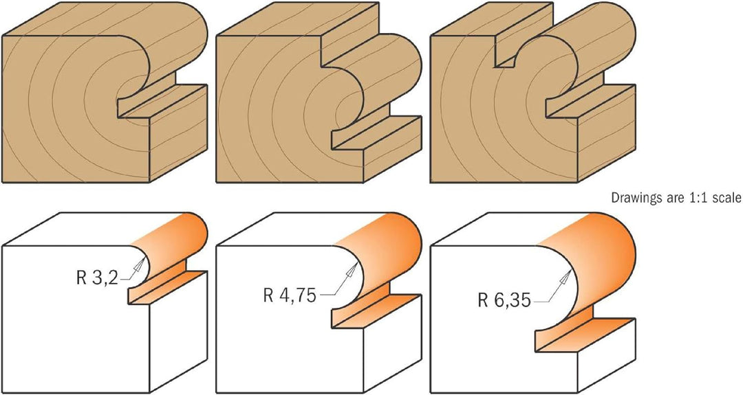 CMT Orange Tools 761.048.11 halbrund – Erdbeere mit rodam. HM S 6 D 25.4 R 4.75