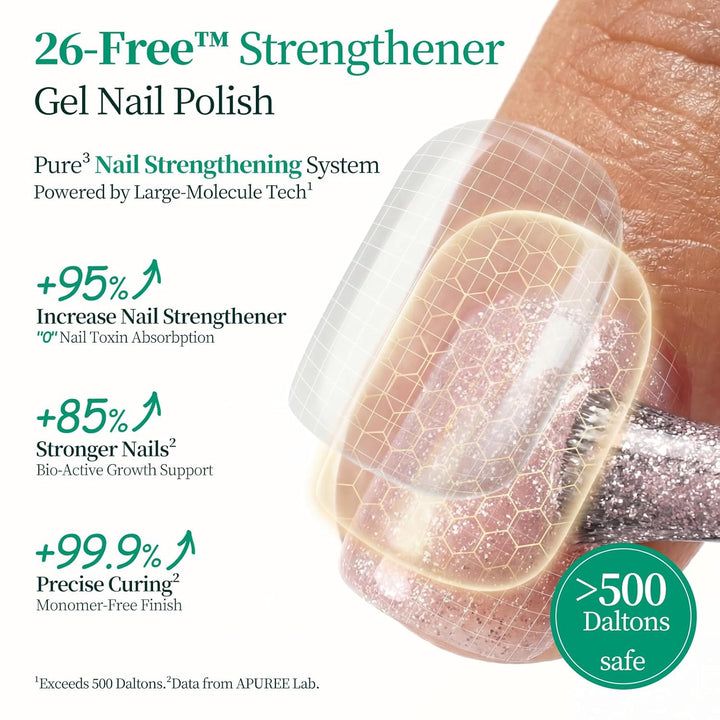 APUREE Nagelhärter Extra Stark Gel Nagellack Set: 64% Bio-Based USDA Zertifiziert, Nagelhärter für b