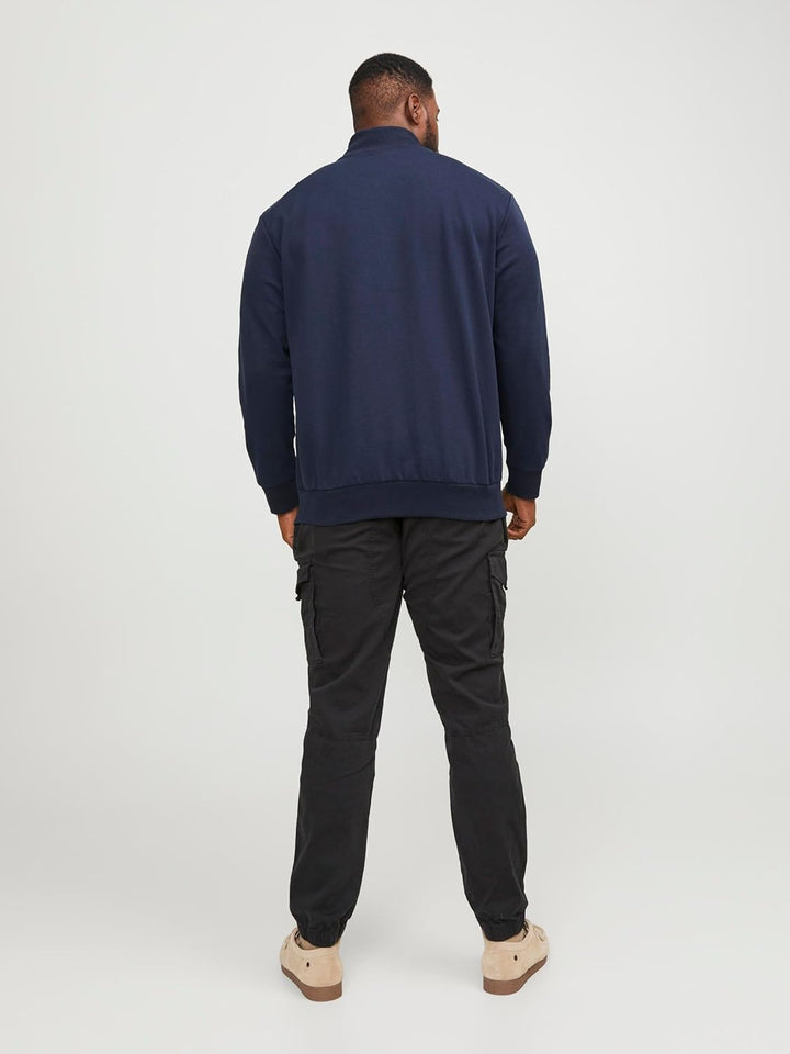 JACK & JONES Male Sweatshirt mit Reissverschluss Logo Sweatshirt mit Reissverschluss 6XL Dunkelblau,