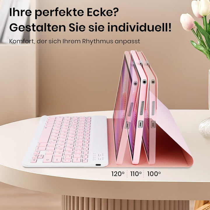 Tastatur Hülle für Lenovo Tab 10.1 Zoll 2025, Bluetooth Magnetisch Abnehmbarer QWERTZ Keyboard für L
