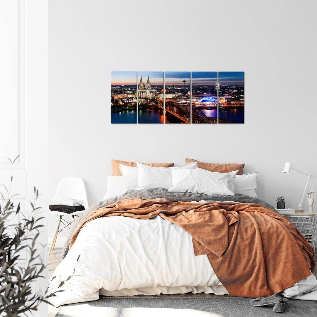 Runa Art Bild Köln Wandbilder auf Vlies Leinwand 5 Teilig Wanddekoration Wohnzimmer Schlafzimmer 601