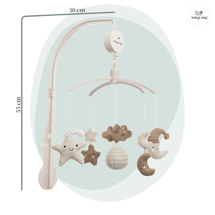 Baby's Only - Musik Mobile Baby Heaven - Mit gestrickten Figuren - Baby Spieluhr mit Musik - Einfach