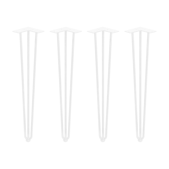 Emuca - Set aus 4 Set aus vier Hairpin 3-Stangentischbeinen, Höhe 710 mm, weiss lackiert, stahl 12x7