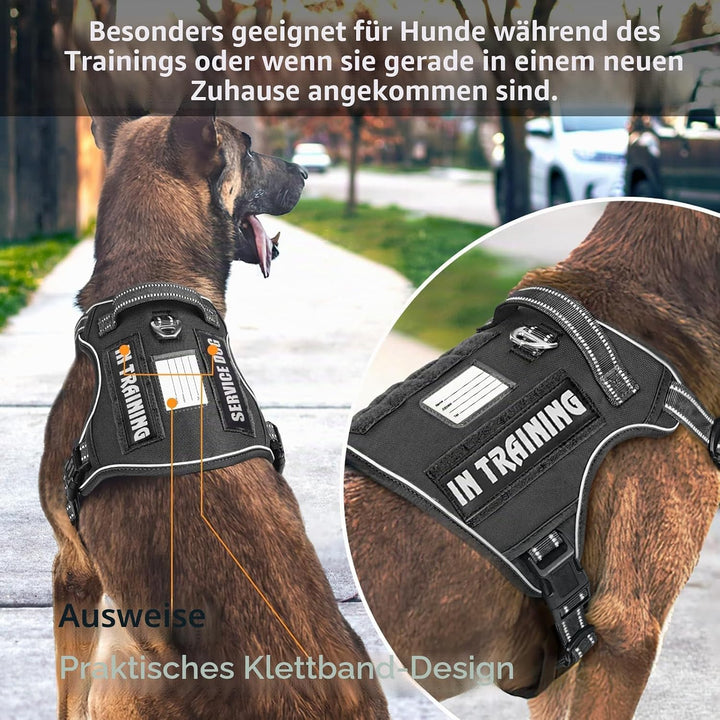 HEELE Hundegeschirr, Metall Taktisches Geschirr, Taktische Hundeweste, Service Hundegeschirr, MOLLE