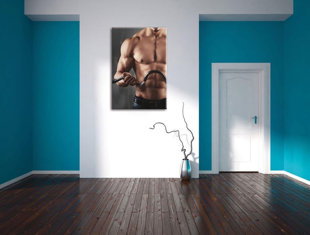 Pixxprint Bodybuilding, Format: 100x70 auf Leinwand, XXL riesige Bilder fertig gerahmt mit Keilrahme