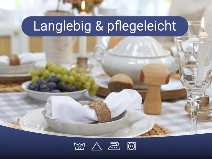 ZOLLNER 6er Set Mundservietten 100% Baumwolle, 50x50 cm, Weiss 50 x 50 cm (6er Set) Weiss, 50 x 50 c